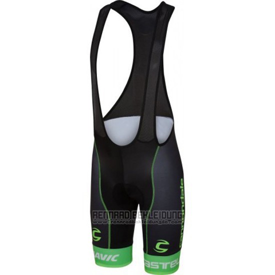 2016 Fahrradbekleidung Cannondale Shwarz und Grun Trikot Kurzarm und Tragerhose